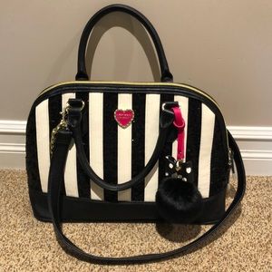 NWOT Betsey Johnson sequin stripe purse